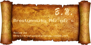 Brestyenszky Ménás névjegykártya